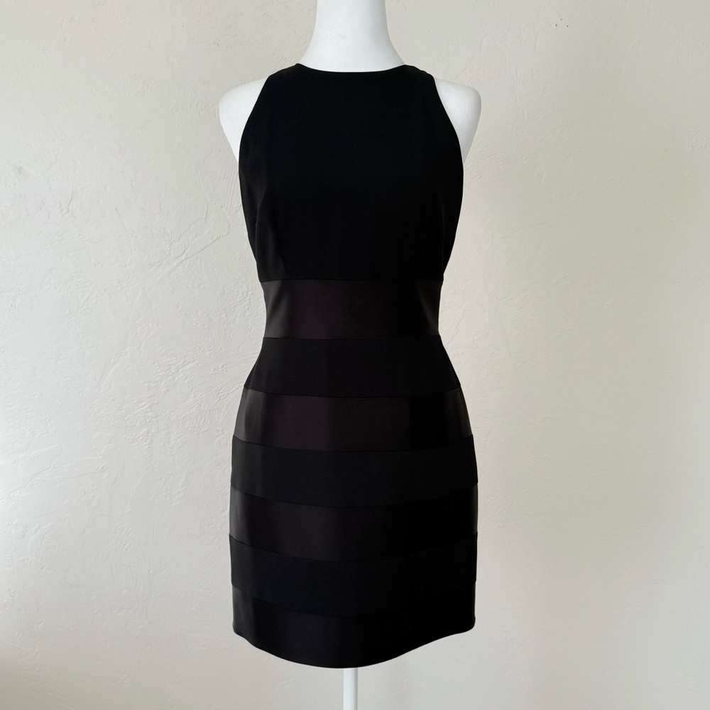 Vintage 1990s Laundry Satin Striped Mini Dress Compliance Alliance Tags Size 4